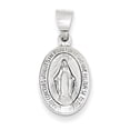 thumbnail image 1 of 14k White Gold Polished and Satin Hollow Miraculous Medal Oval Pendant XR1400, 1 of 3