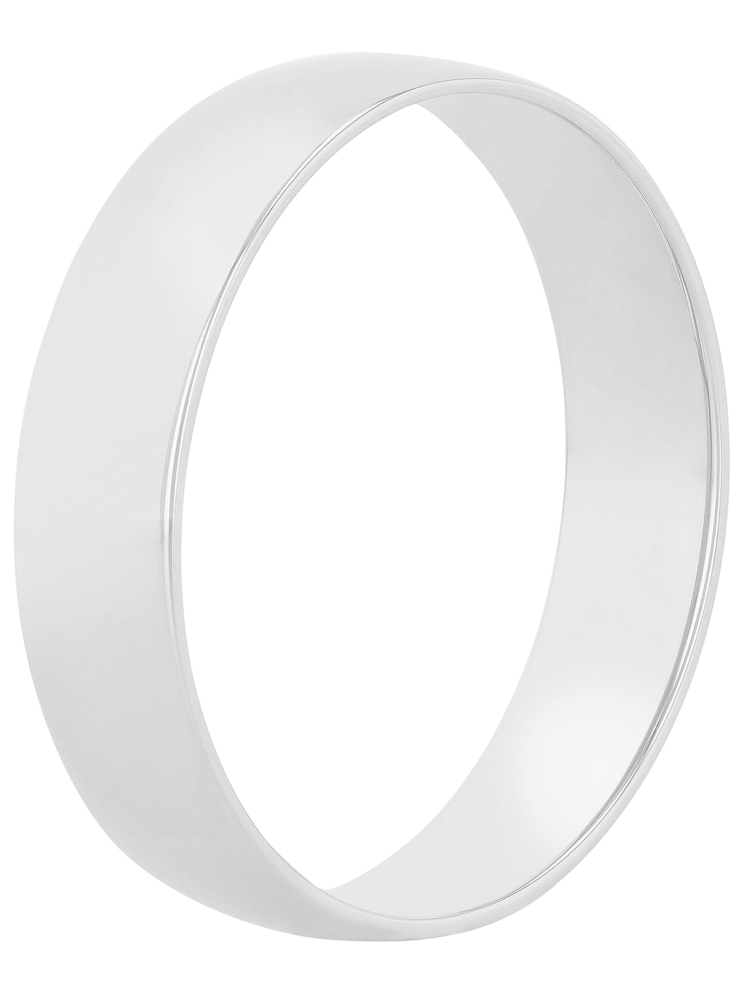 14k White Gold Polished Semi-Comfort Fit 5 mm Ring - Wedding Band
