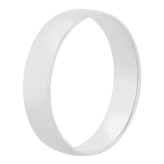 14k White Gold Polished Semi-Comfort Fit 5 mm Ring - Wedding Band