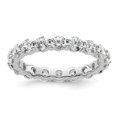 thumbnail image 1 of 14k White Gold Polished Size 5 Shared Prong 2 carat Diamond Complete Eternity Band, 1 of 5