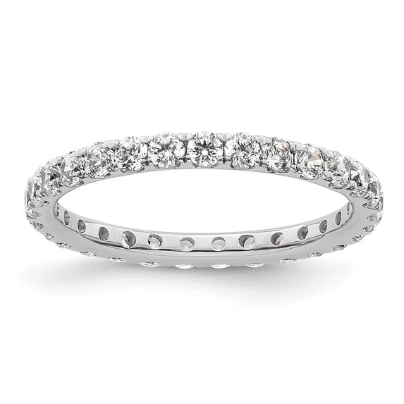 14k White Gold Polished Size 6.5 U-Shared Prong 1 carat Diamond Complete Eternity Band