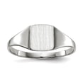 thumbnail image 1 of 14k White Gold Polished Solid Back Signet Ring Size 6 Ring for Women - 1.6 Grams, 1 of 2