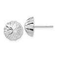 thumbnail image 1 of 14k White Gold Polished Sparkle-Cut Half Ball Post Earrings - Measures 9.5x9.5mm Wide, 1 of 3