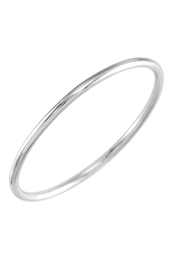 14k White Gold Polished Stackable Ring Size 6 Stackable Ring for Women - .6 Grams
