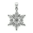 thumbnail image 1 of 14k White Gold Polished & Textured 2 Level Snowflake Pendant, 1 of 1