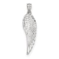 thumbnail image 1 of 14k White Gold Polished & Textured Angel Wing Pendant, 1 of 5