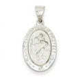 thumbnail image 1 of 14k White Gold Polished and Satin St. Christopher Medal Pendant, 1 of 1