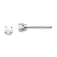 thumbnail image 1 of 14k White Gold Post 3mm Simulated Opal Stud Earrings 3x3mm Wide Stud Earring for Women, 1 of 2