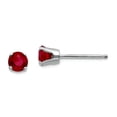 thumbnail image 1 of 14k White Gold Post 4mm Ruby Stud Earrings 4x4mm Wide Stud Earring for Women, 1 of 2