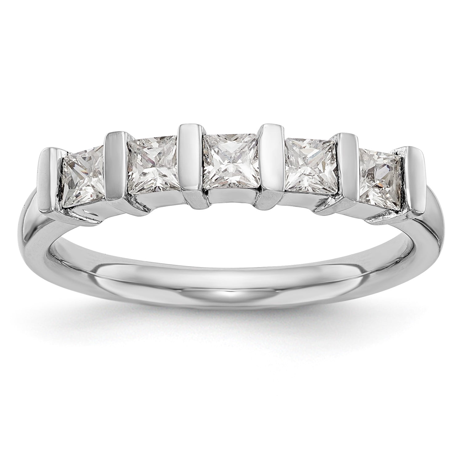 5 stone princess cut wedding band | Honestweddingadvice.com