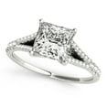 thumbnail image 1 of 14k White Gold Princess CutDiamond Engmt Ring 1 1/8 cttw SZ 4, 1 of 2