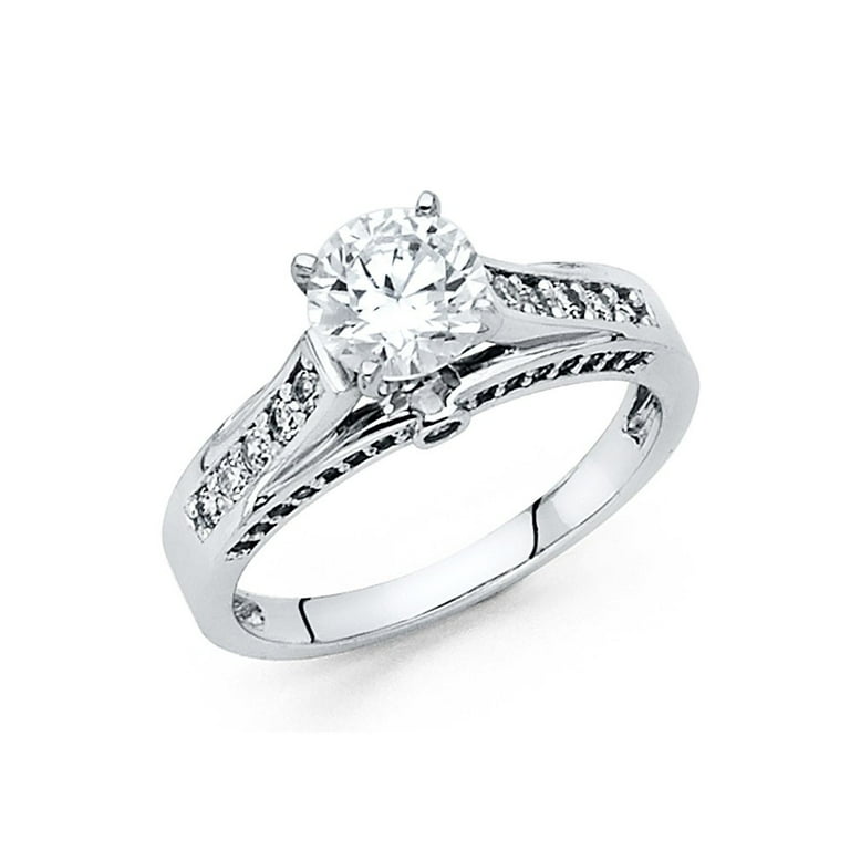 CZ Solitaire Bezel Ring deals 14K