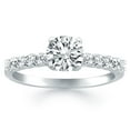 thumbnail image 1 of 14k White Gold Prong Diamond Band Accent Engmt Ring Size 7.5, 1 of 4