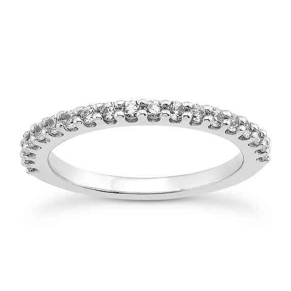 14k White Gold Prong Diamond Wedding Ring Band U Settings Size 4