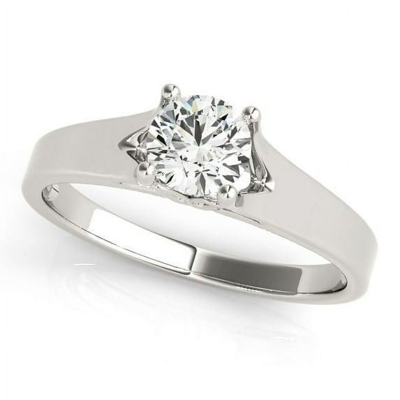 14k White Gold Prong Set Solitaire Diamond Engmt Ring 1/2 cttw SZ 5.5