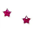 thumbnail image 1 of 14k White Gold Red 6x6mm Star Cubic Zirconia Screw-Back Earrings, 1 of 2