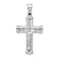 thumbnail image 1 of 14k White Gold Reversible Crucifix /Cross Pendant, 1 of 1