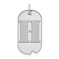 thumbnail image 1 of 14k White Gold Rhodium Polished Finish Block Letter H Initial Dog Tag Charm Pendant, 1 of 2