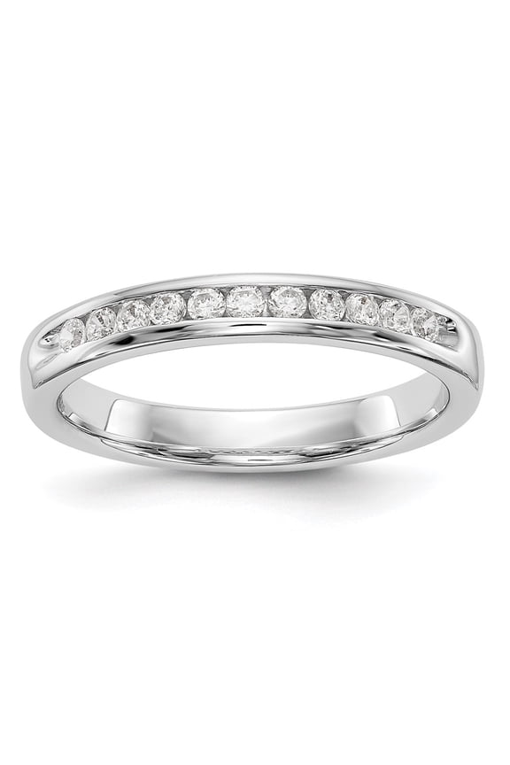 14k White Gold Ring Diamond 0.22 ct True Origin Lab Grown SI/VS Near Colorless 1/5 carat Round Men's Complete Channel Band