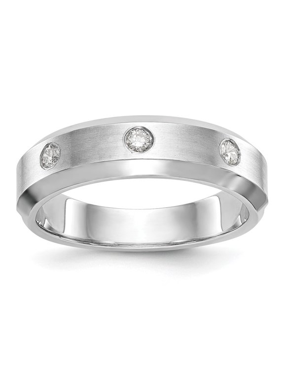 14k White Gold Ring Mens Diamond 0.15 ct True Origin Men's 1/6 carat Lab Grown VS/SI D E F Band