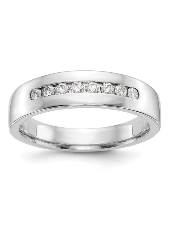 14k White Gold Ring Mens Diamond 0.32 ct True Origin Men's 1/3 carat Lab Grown VS/SI D E F Channel Band