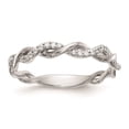 thumbnail image 1 of 14k White Gold Ring Wedding Band Diamond 0.12 ct Criss-Cross 1/8 carat Complete, 1 of 7