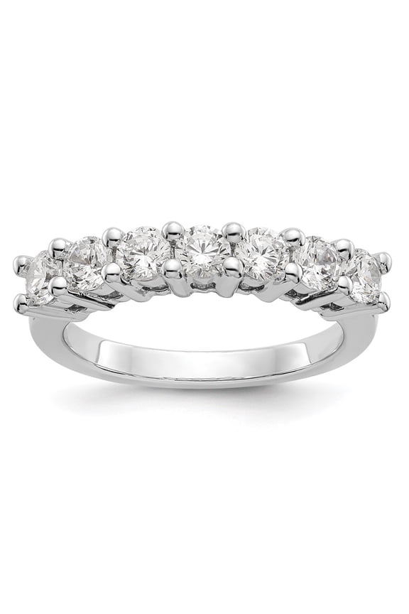14k White Gold Ring Wedding Band Womens Diamond 0.721 ct True Origin 3/4 carat Lab Grown VS/SI D E F 7 Stone
