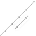 thumbnail image 1 of 14k White Gold Rolo Chain Bracelet with Puffed Heart Stations 7 in, 1 of 3