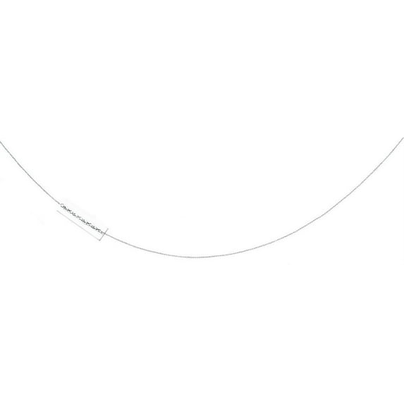 14k White Gold Rope Chain Pendant Necklace - 18 Inch