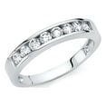 thumbnail image 1 of 14k White Gold Round CZ Wedding Band Anniversary CZ Ring Bridal CZ Band Channel Set Stones Size 5.5, 1 of 1