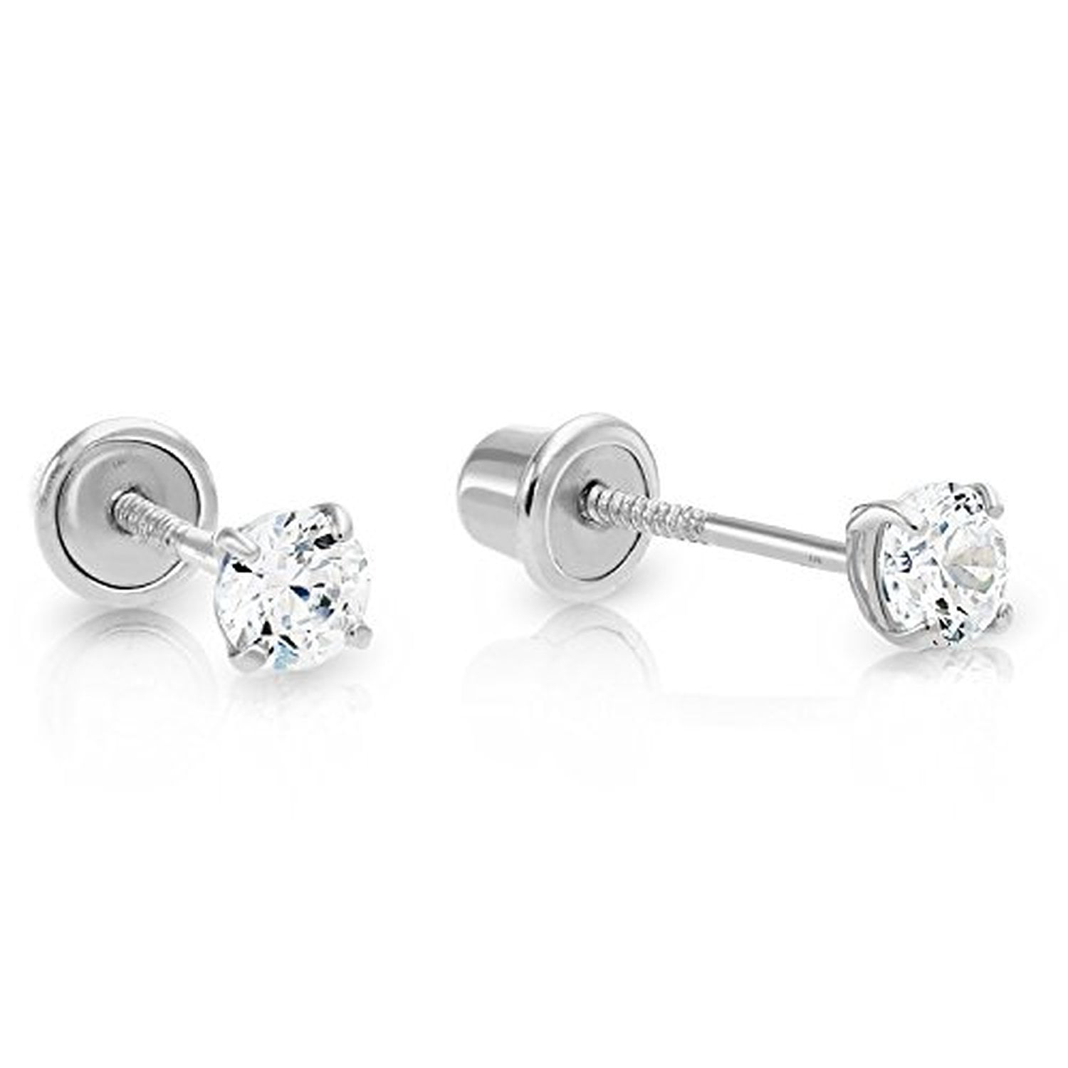 14k white gold cubic 2024 zirconia stud earrings