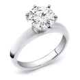 thumbnail image 1 of 14k White Gold Round Cut Diamond Solitaire Ring 1.00 cttw. EGL Certified (G-H Color, VS2 Clarity) Size 4.5, 1 of 1