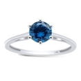 thumbnail image 1 of 14k White Gold Round Cut Simulated Blue Sapphire Solitaire Engagement Ring Jewelry For Womens Ring Size 6, 1 of 3