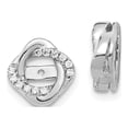 thumbnail image 1 of 14k White Gold Round Diamond Interlocking Halo Stud Earring Jacket 0.12 Ct., 1 of 2