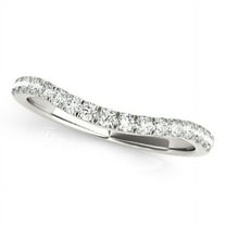 14k White Gold Round Diamond Wedding Band 1/4 cttw SZ 3