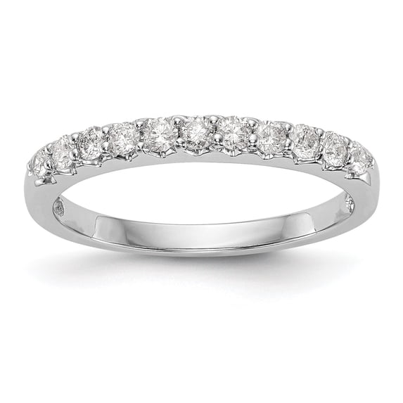 14k White Gold Round Diamond Wedding Band 2.5mm Classic Anniversary Ring 1/3 Ct.