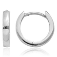 thumbnail image 1 of 14K Solid White Gold Round Huggie Mini Small Hoop Earrings, 1 of 8