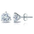 thumbnail image 1 of 14k White Gold Round Moissanite Stud Earrings (2ct TGW, 6.5mm, H-I) 3-Prong Martini, Push-Back by Diamond Wish, 1 of 3