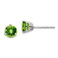 thumbnail image 1 of 14k White Gold Round Peridot Earrings 5.4x5.4mm Wide Stud Earring for Women - .9 Grams .86 cwt, 1 of 2