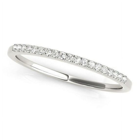 14k White Gold Round Thin Diamond Wedding Band (1/4 cttw) Size 5.5
