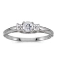 thumbnail image 1 of 14k White Gold Round White Topaz And Diamond Ring, 1 of 2
