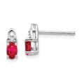 thumbnail image 1 of 14k White Gold Ruby Diamond Earring, 1 of 3