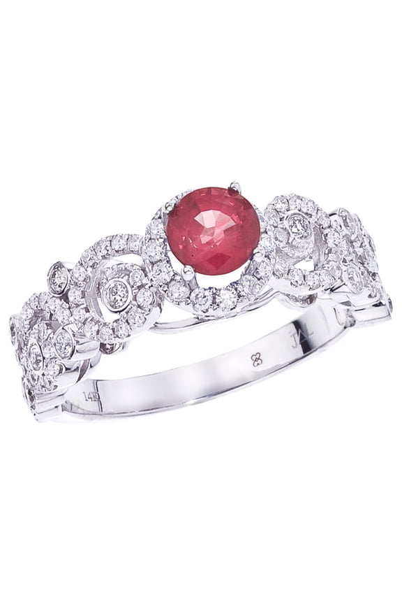 14k White Gold Ruby/ Diamond Ring