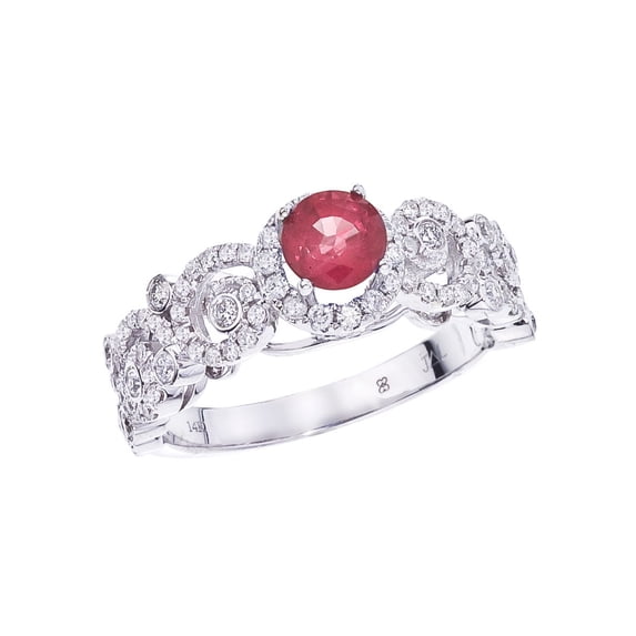 14k White Gold Ruby/ Diamond Ring