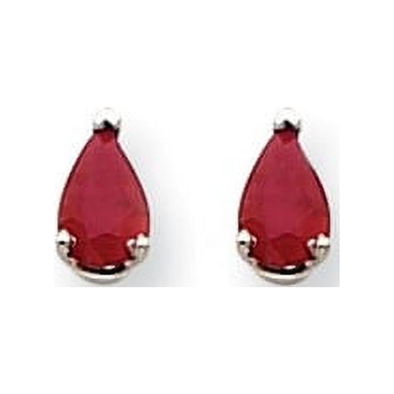 14k White Gold Ruby Earrings, Gem Ctw.1.04