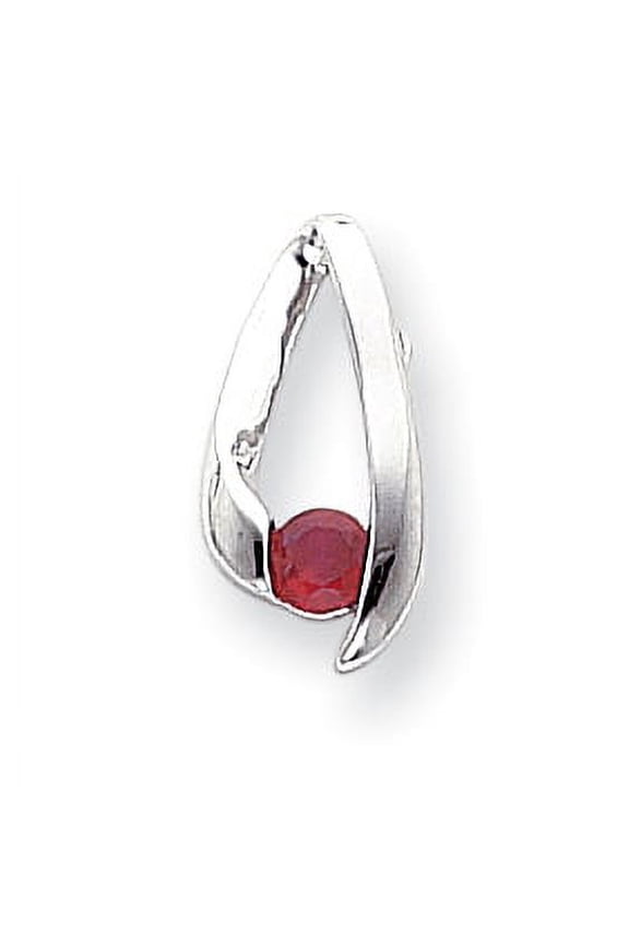 14k White Gold Ruby Pendant Charm