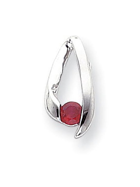 14k White Gold Ruby Pendant Charm