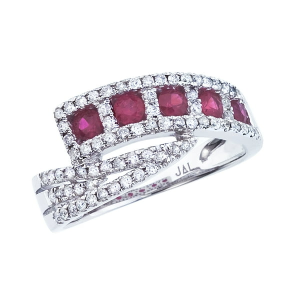 14k White Gold Ruby and Diamond Ring