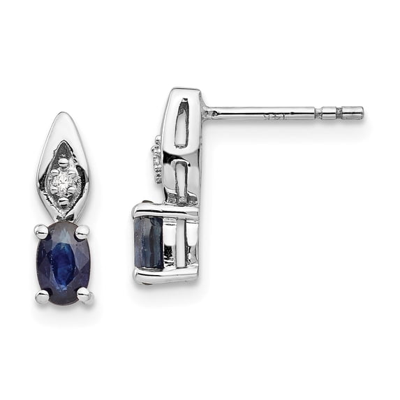 14k White Gold Sapphire Diamond Earring