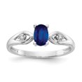 thumbnail image 1 of 14k White Gold Sapphire Diamond Ring - Size 7, 1 of 3
